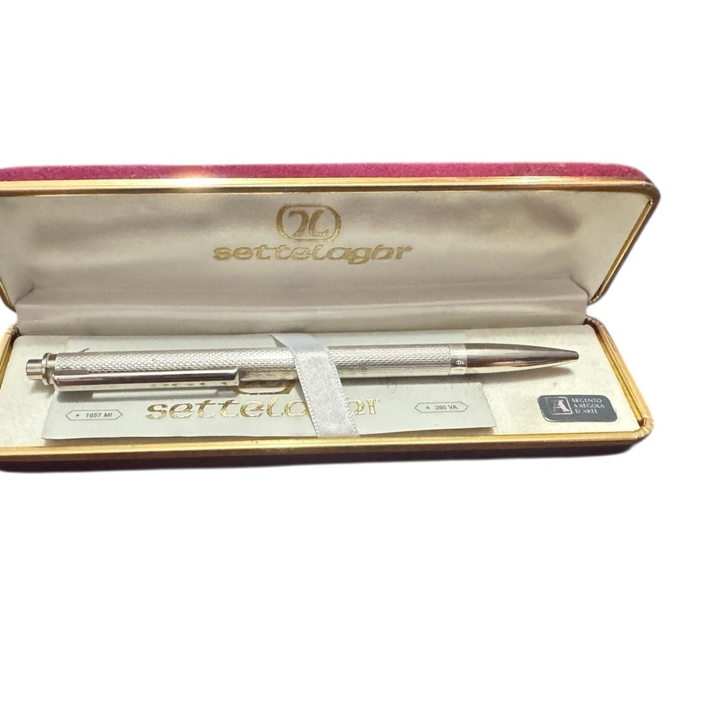 Settegiorni Vintage Sterling Silver Ball Point Pen in OriginalCase